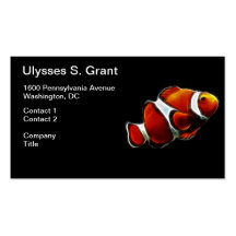 Tropical Orange Clownfish Clown Fish Business Card Templates