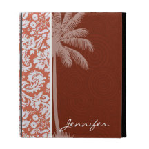 Tropical Orange Damask iPad Folio Cover