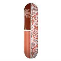 Tropical Orange Damask Skateboard