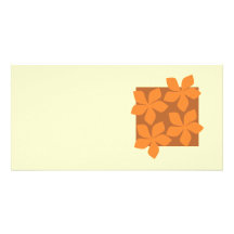 Tropical orange flowers on cream. custom photo card