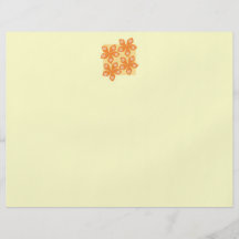 Tropical orange flowers on cream. Pretty. Custom Flyer