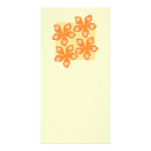 Tropical orange flowers on cream. Pretty. Customised Photo Card