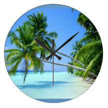 Tropical Palm Beach! Wallclock
