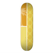 Tropical Palm; Yellow Orange Swirl Skateboard Decks