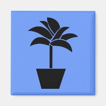 Tropical Plant In Pot Magnets