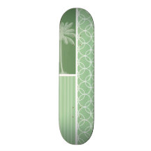 Tropical Sage Green Circles Skateboard Deck