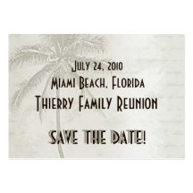 Tropical Save the Date (taupe) Business Card