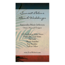 Tropical Sunset Palm Fronds Business Cards