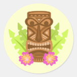 Tropical tiki mask hibiscus cute stickers