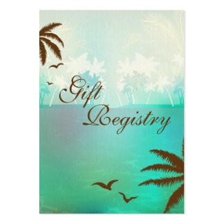 Tropical Turquoise Beach Gift Registry Cards Business Card Templates