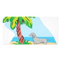 tropical weimaraner photo card template