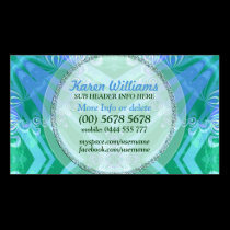 Tropicana Blue Aqua Green Textile Business Card business cards
