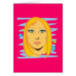 Troubled Bubble Girl Greeting Cards