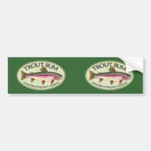 Trout Bum Fishing Bumper Sticker
