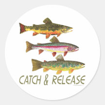 Trout Catch and Release Round Sticker
