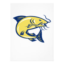 Trout Fish Jumping Retro Personalized Announcement