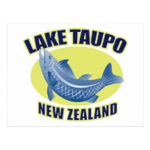 Trout fish lake taupo new zealand post card