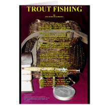 TRout Poem- Rod, reel and creel Greeting Cards