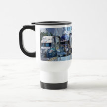 TRUCKERS BIG RIG TRUCK STOP TRAVEL MUG