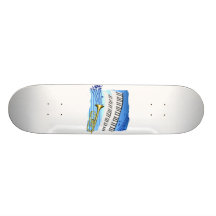 Trumpet and Keyboard, blue theme graphic music Skateboard Deck