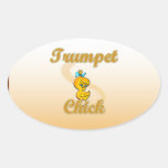 Trumpet Chick Oval Stickers