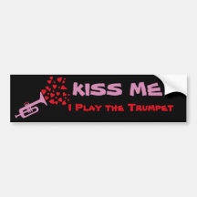 Trumpet Hearts Bumper Sticker