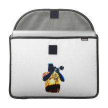 Trumpet Player Blues Orange Red shirt Sleeves For MacBooks