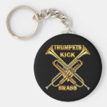 Trumpets Kick Brass Key Chain