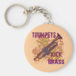 Trumpets Kick Brass Keychains