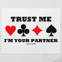 Trust Me I'm Your Partner (Bridge Saying) Personalized Flyer