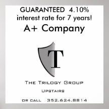 tshield, GUARANTEED  4.10% interest rate for 7 ... Poster