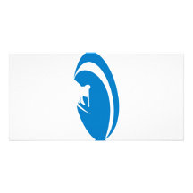 Tube Surfer Blue Photo Card Template