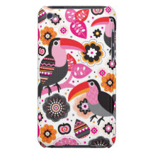 Tucan exotic bird illustration pattern iPod Case-Mate cases