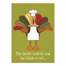 Tucker Turkey Chef Thanksgiving Dinner Invitation