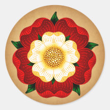 Tudor Rose Round Sticker