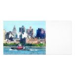 Tugboat Against Manhattan Skyline Photo Cards