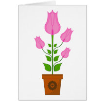 Tulip in Plant Pot Card