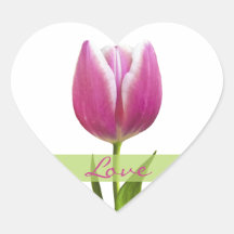 Tulip Love Heart Wedding Sticker Envelope Seals