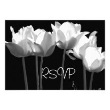Tulips, B&W RSVP Cards