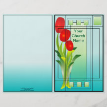 Tulips in the Window Spring Bulletin Flyer