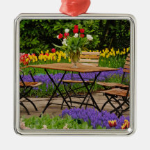 Tulips of table in garden, Keukenhof Gardens, Christmas Tree Ornaments