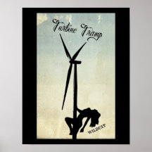 Turbine Tramp Blue and Tan Design Posters