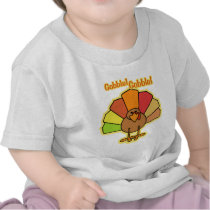 Turkey Cute Cartoon Gobble Thanksgiving Design T Shirt