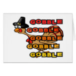 Turkey gobble thanksgiving dinner stuffing card
