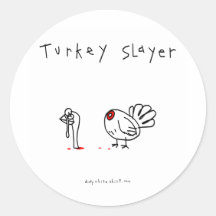 Turkey Slayer Round Sticker
