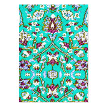 Turkey,Turkish Textile Cloth Rug Pattern Blues Business Card Template