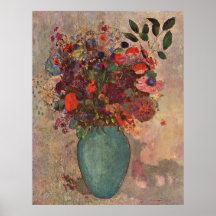 Turkish Vase, Odilon Redon, Vintage Flowers Floral Posters