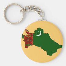 Turkmenistan flag map key chains