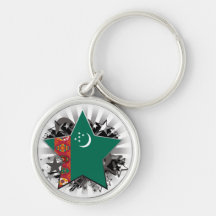 Turkmenistan Star Keychains
