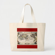 Turn of the 18th century world map bags